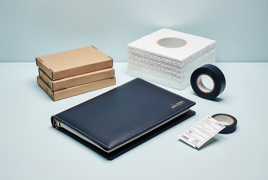 Surtido ModoMax · binders, mailers, cajas y cinta para coleccionismo y packaging